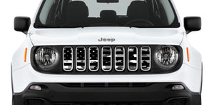 Black and White Camo Flag Jeep Grille Insert