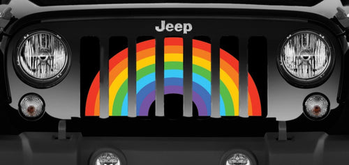 Platinum Rainbow Pride Flag Jeep Grille Insert