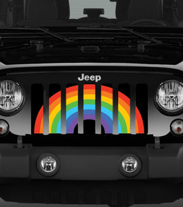 Platinum Rainbow Pride Flag Jeep Grille Insert