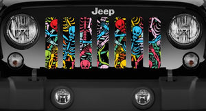Rainbow Skeletons Jeep Grille Insert