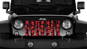 Red Aliens Jeep Grille Insert