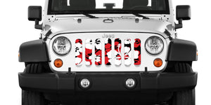 Red Hawaiian Hibiscus Jeep Grille Insert