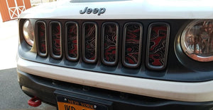 Moab Topography Map Canyon Lands Red Jeep Grille Insert