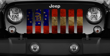 Rustic Georgia State Flag Jeep Grille Insert
