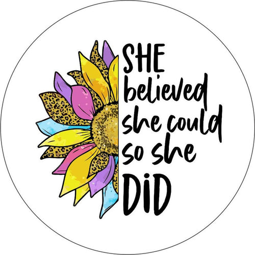 She Believed She Could White Spare Tire Cover