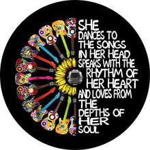 She Dances To The Song Guitar Flower Spare Tire Cover