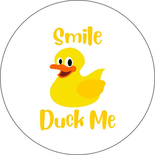 Smile Duck Me White Spare Tire Cover