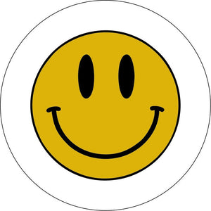 Smiley Face White Spare Tire Cover