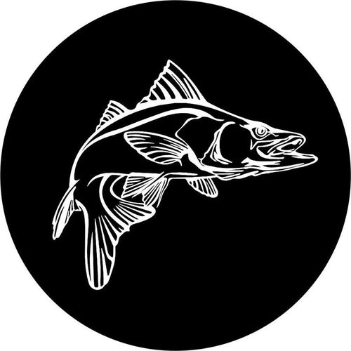 Snook Fish Black Spare Tire Cover