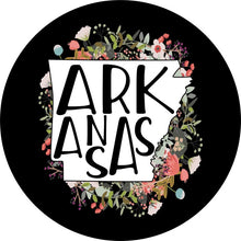 State Of Arkansas Outline Flowers Spare Tire Cover