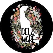 State Of Delaware Outline Flowers Spare Tire Cover