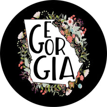 State Of Georgia Outline Flowers Spare Tire Cover