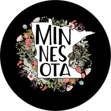 State Of Minnesota Outline Flowers Spare Tire Cover