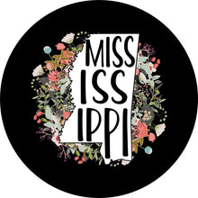 State Of Mississippi Outline Flowers Spare Tire Cover