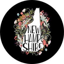 State Of New Hampshire Outline Flowers Spare Tire Cover