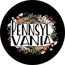 State Of Pennsylvania Outline Flowers Spare Tire Cover