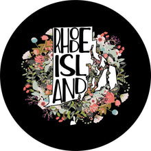 State Of Rhode Island Outline Flowers Spare Tire Cover