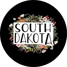 State Of South Dakota Outline Flowers Spare Tire Cover