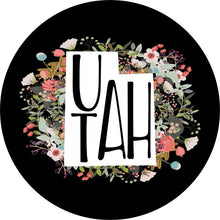 State Of Utah Outline Flowers Spare Tire Cover