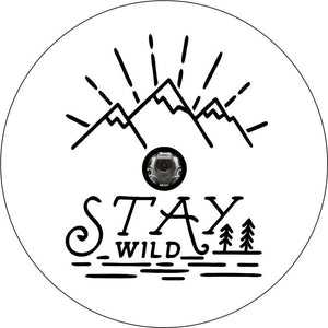 Stay Wild With Mountains White Spare Tire Cover