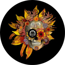 Sunflower Skull Spare Tire Cover