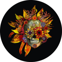 Sunflower Skull Spare Tire Cover