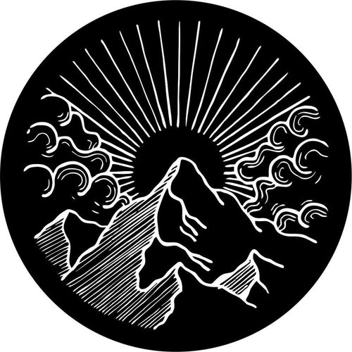 Sunrise On The Mountain Black Spare Tire Cover