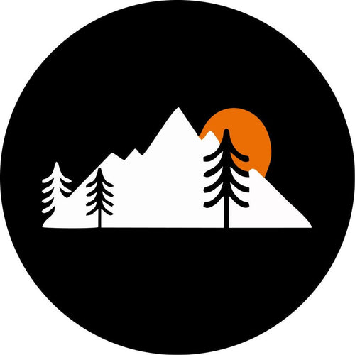 Sunset Mountain Black & Orange Spare Tire Cover