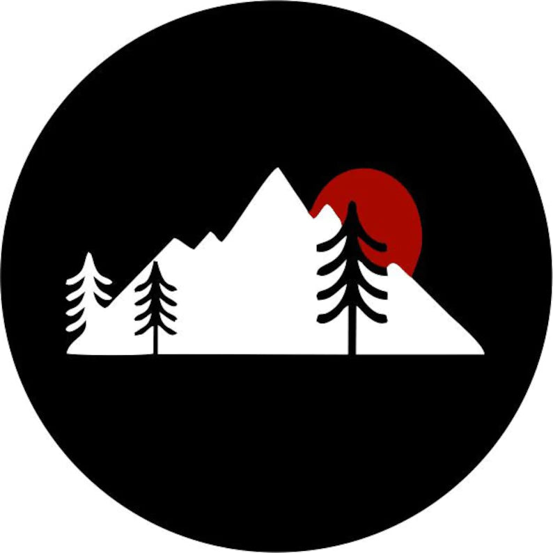 Sunset Mountain Black & Red Spare Tire Cover