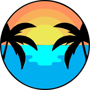 Sunset On The Water Black Spare Tire Cover