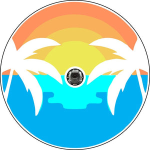 Sunset On The Water White Spare Tire Cover