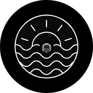 Sunset Ripples Black Spare Tire Cover