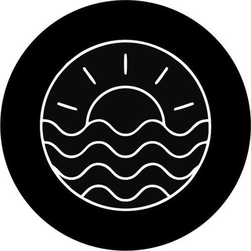 Sunset Ripples Black Spare Tire Cover