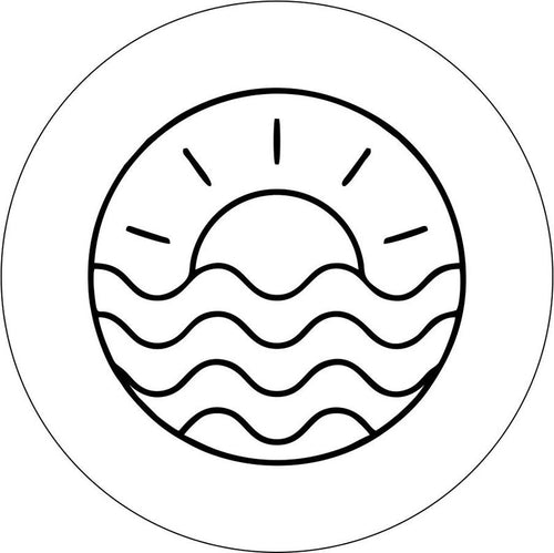 Sunset Ripples White Spare Tire Cover