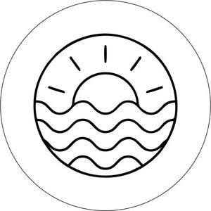 Sunset Ripples White Spare Tire Cover