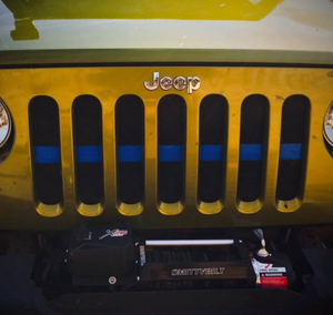 Back the Blue Line Jeep Grille Insert (Thin Blue Line)