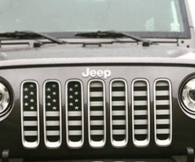 Black and White American Flag Jeep Grille Insert