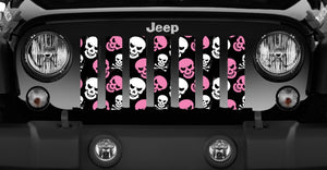 Skulls (Baby Pink) Jeep Grille Insert