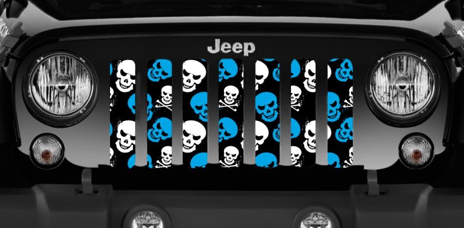 Platinum Skulls (Blue) Jeep Grille Insert