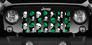 Skulls (Green) Jeep Grille Insert