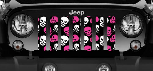 Platinum Skulls (Pink) Jeep Grille Insert