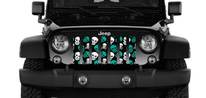 Platinum Skulls (Teal) Jeep Grille Insert