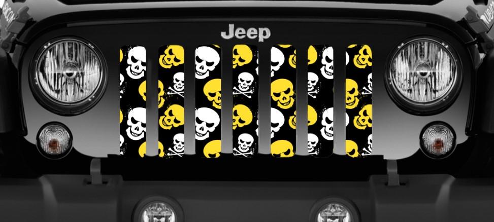 Platinum Skulls (Yellow) Jeep Grille Insert
