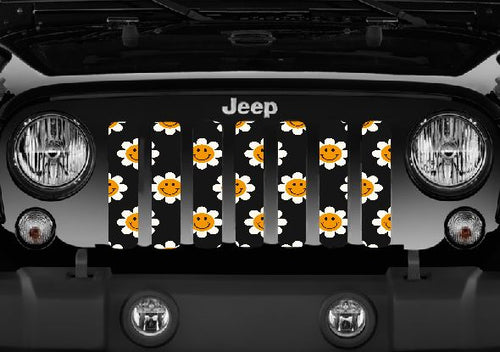 Smiley Flowers Jeep Grille Insert