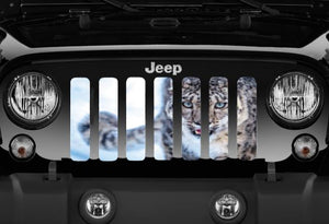 Snow Leopard Jeep Grille Insert