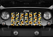 Sunflower Cow Print Jeep Grille Insert