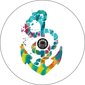 Tie Dye Anchor White Spare Tire Cover