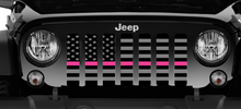 Tactical Fight Like a Girl Pink Line Jeep Grille Insert