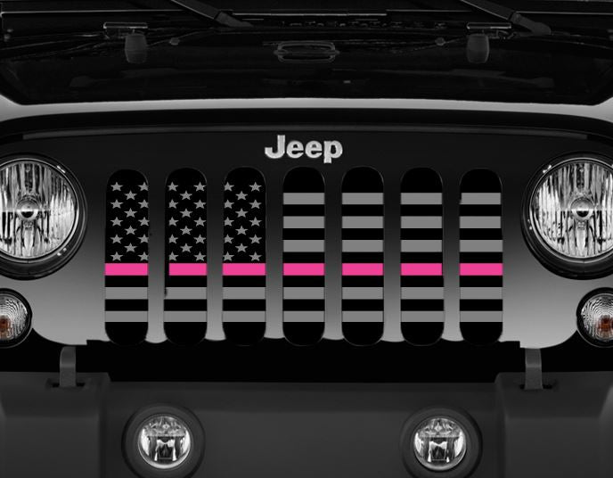 Tactical Fight Like a Girl Pink Line Grille Insert