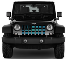 Teal Fleck American Flag Print Jeep Grille Insert